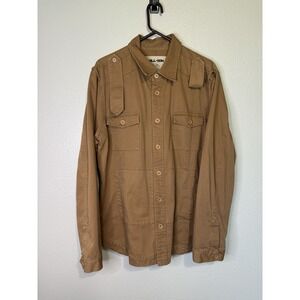 All-Son Mens Size XL 100% Cotton Full Utility Military Style Jacket Button Up